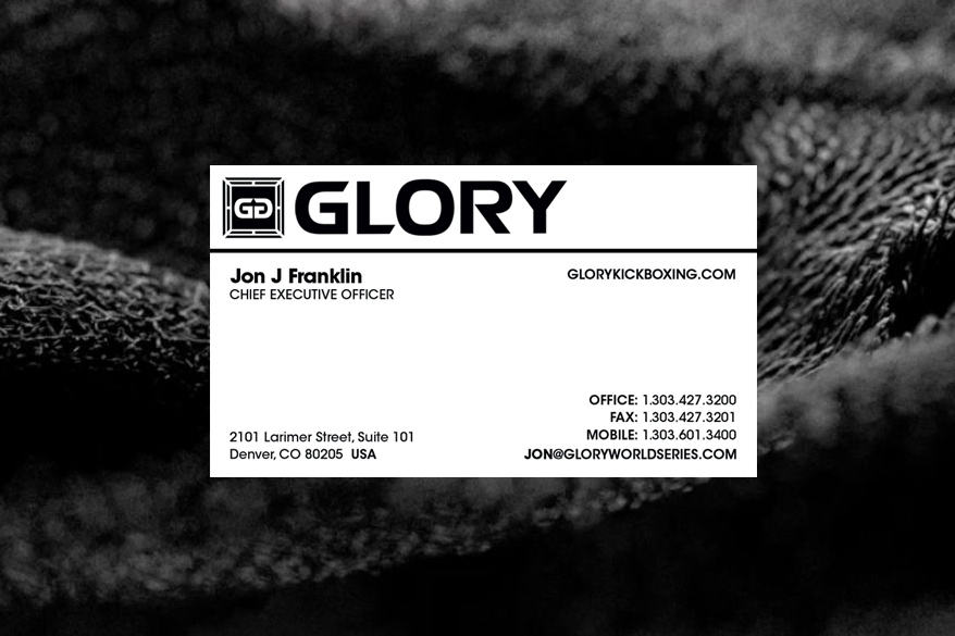 Glory Kickboxing Business Card